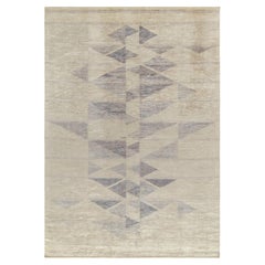 Teppich & Kilims Scandinavian Style Deco Teppich in Grau und Blau mit geometrischem Muster
