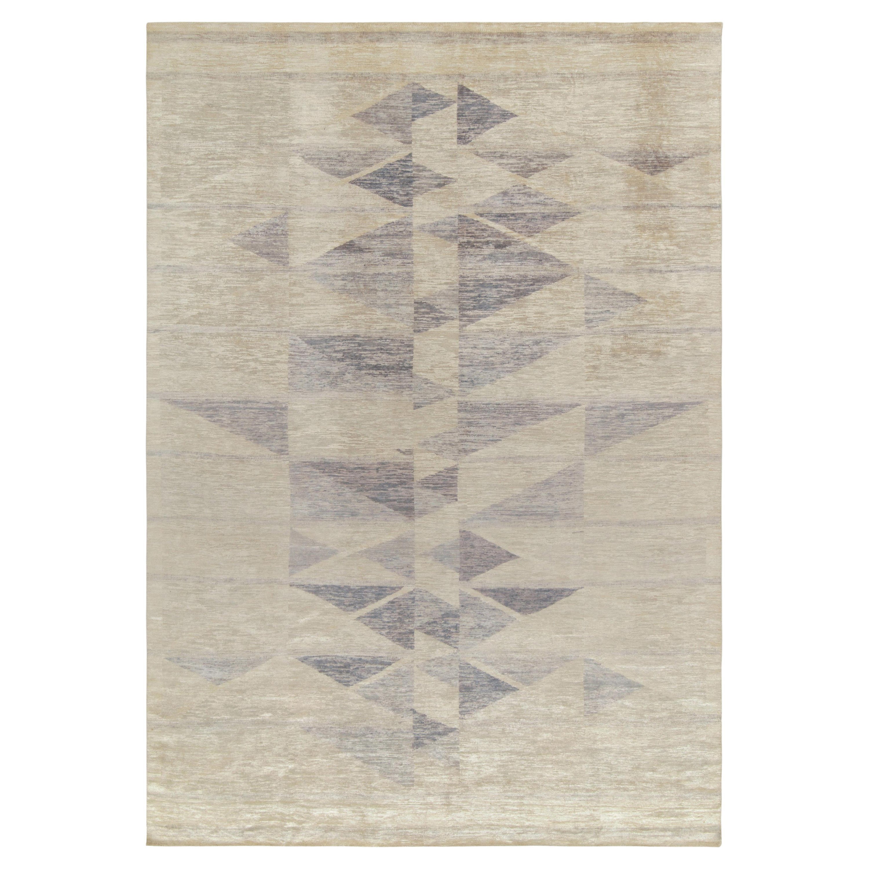 Rug & Kilim: Tappeto Deco in stile scandinavo con motivo geometrico grigio e blu