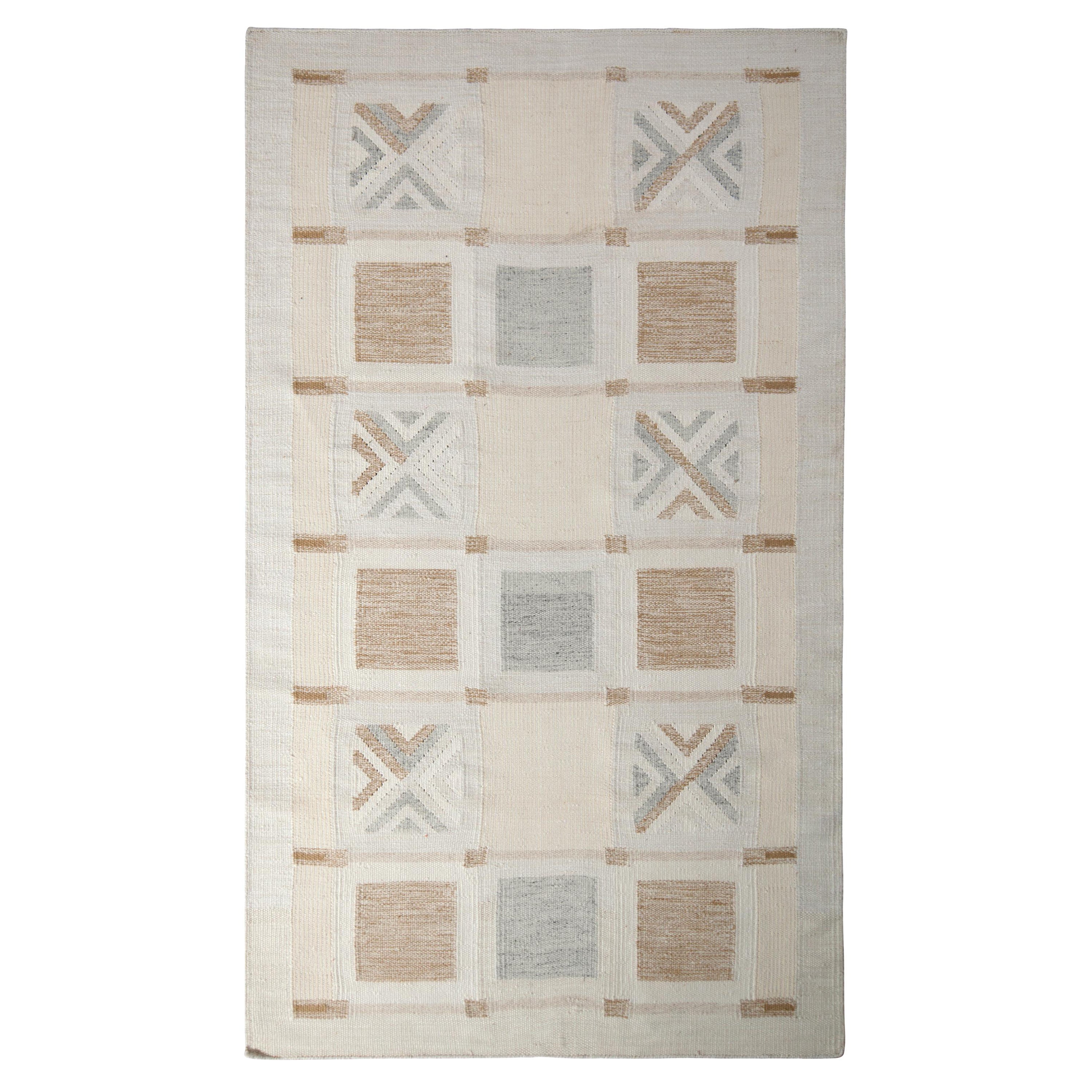 Rug & Kilim's Scandinavian Style Flat-Weave Beige Brown Geometric