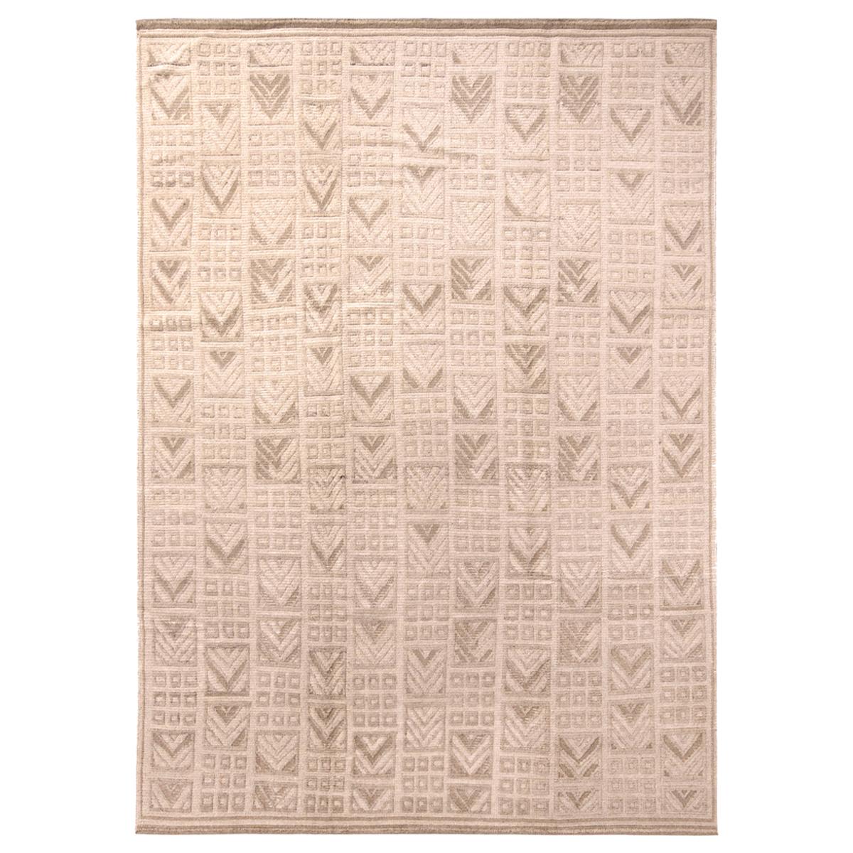 Rug
Kilim - Tappeto geometrico in lana beige e grigio in stile scandinavo