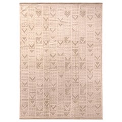 Rug
Kilim - Tappeto geometrico in lana beige e grigio in stile scandinavo