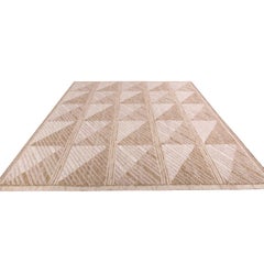 Rug & Kilim’s Scandinavian Style Geometric Beige Brown Wool Kilim Rug
