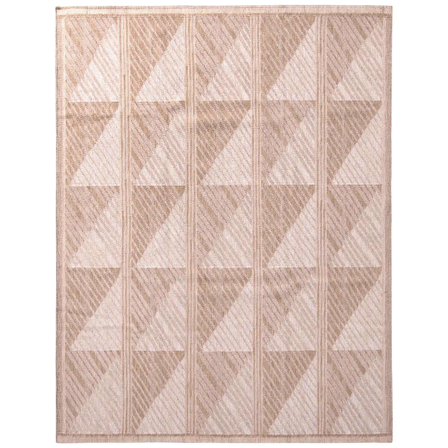 Rug & Kilim’s Scandinavian Style Geometric Beige Brown Wool Kilim Rug