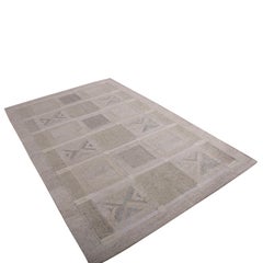 Kilim en laine beige, crème et gris de style scandinave de Rug & Kilim