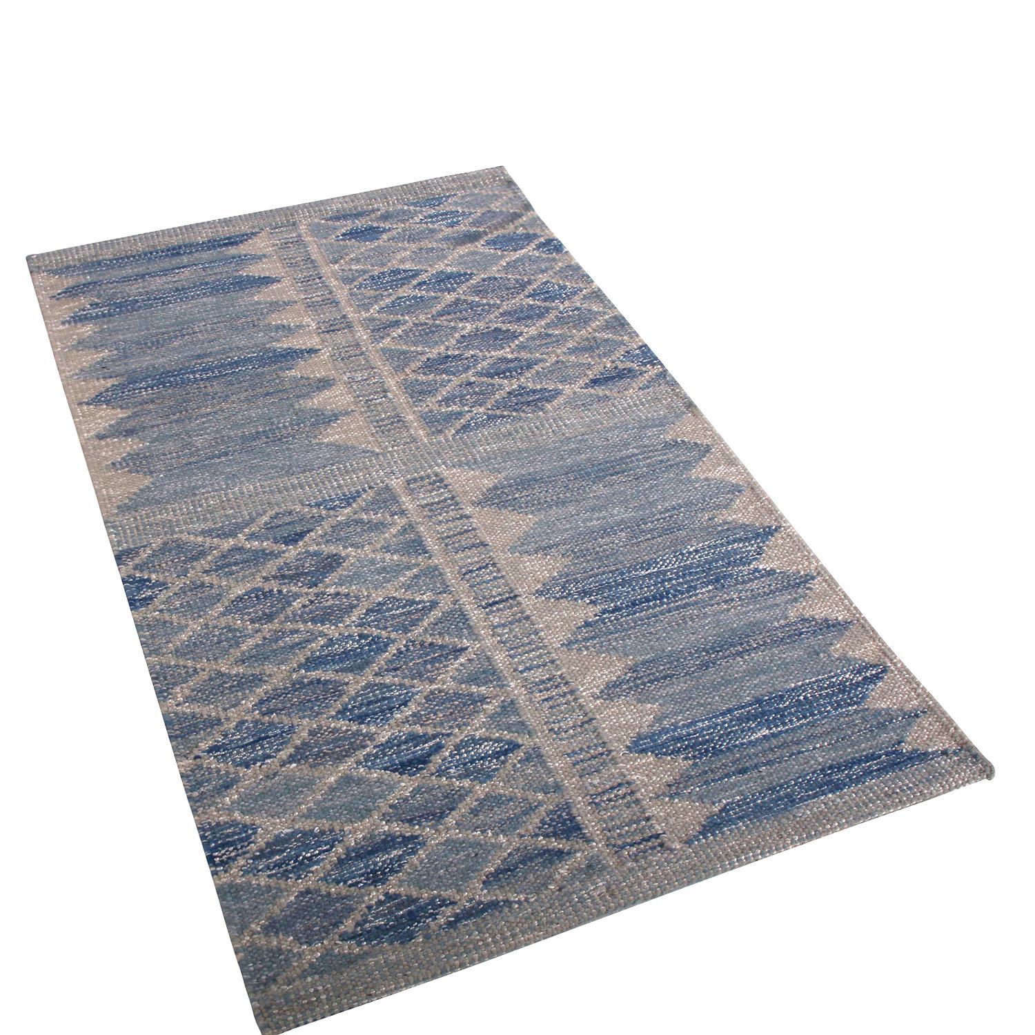 Handwoven in distinguished natural wool with a unique blend of exotic yarns, this modern rug hails from the latest flat-weave additions to Rug 
Kilim’s Scandinavian Kilim collection, a celebration of Swedish modernism with new large-scale