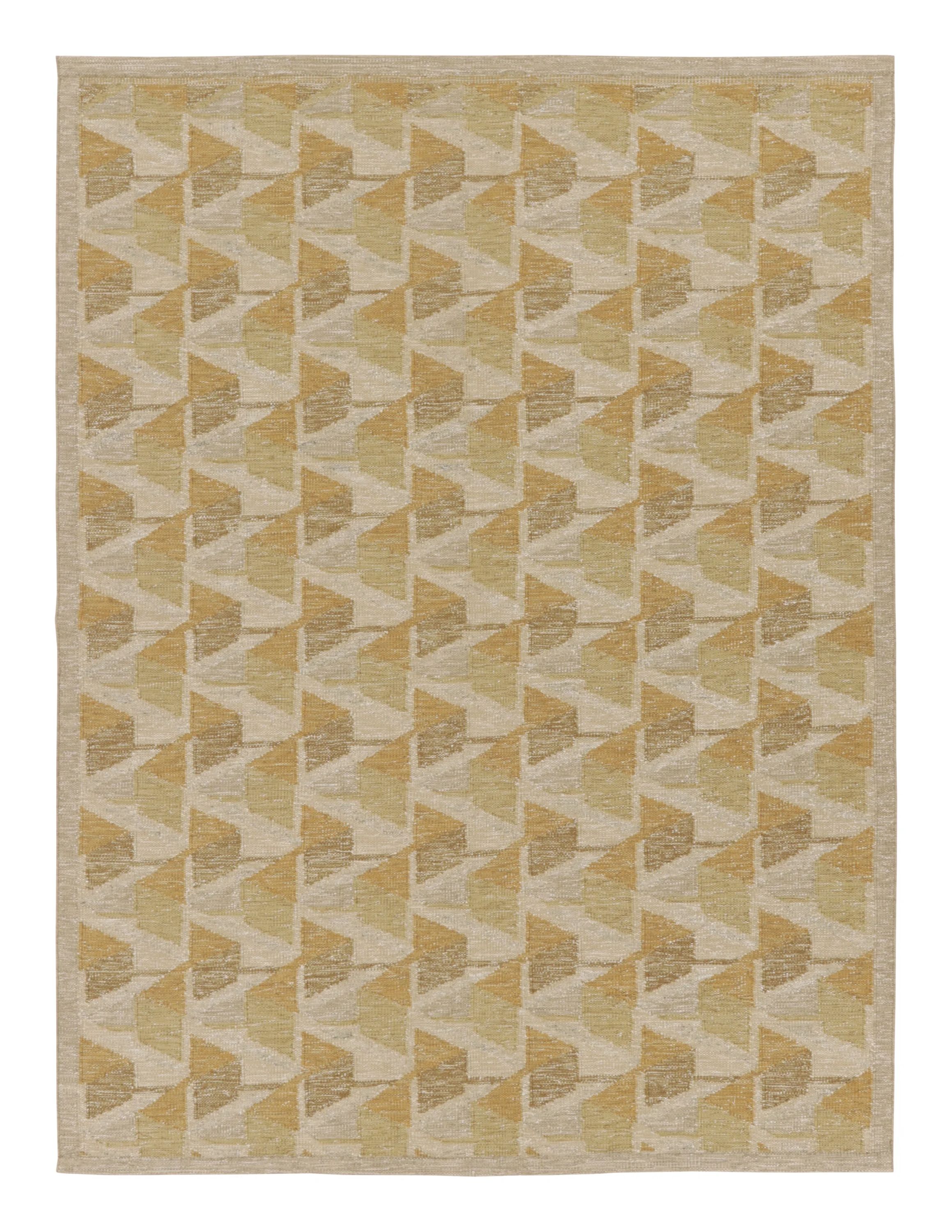 Rug & Kilim’s Scandinavian Style Geometric Custom Flatweave Rug For Sale