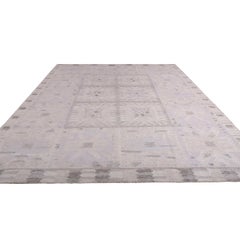Rug & Kilim’s Scandinavian Style Geometric Gray Wool Kilim Rug