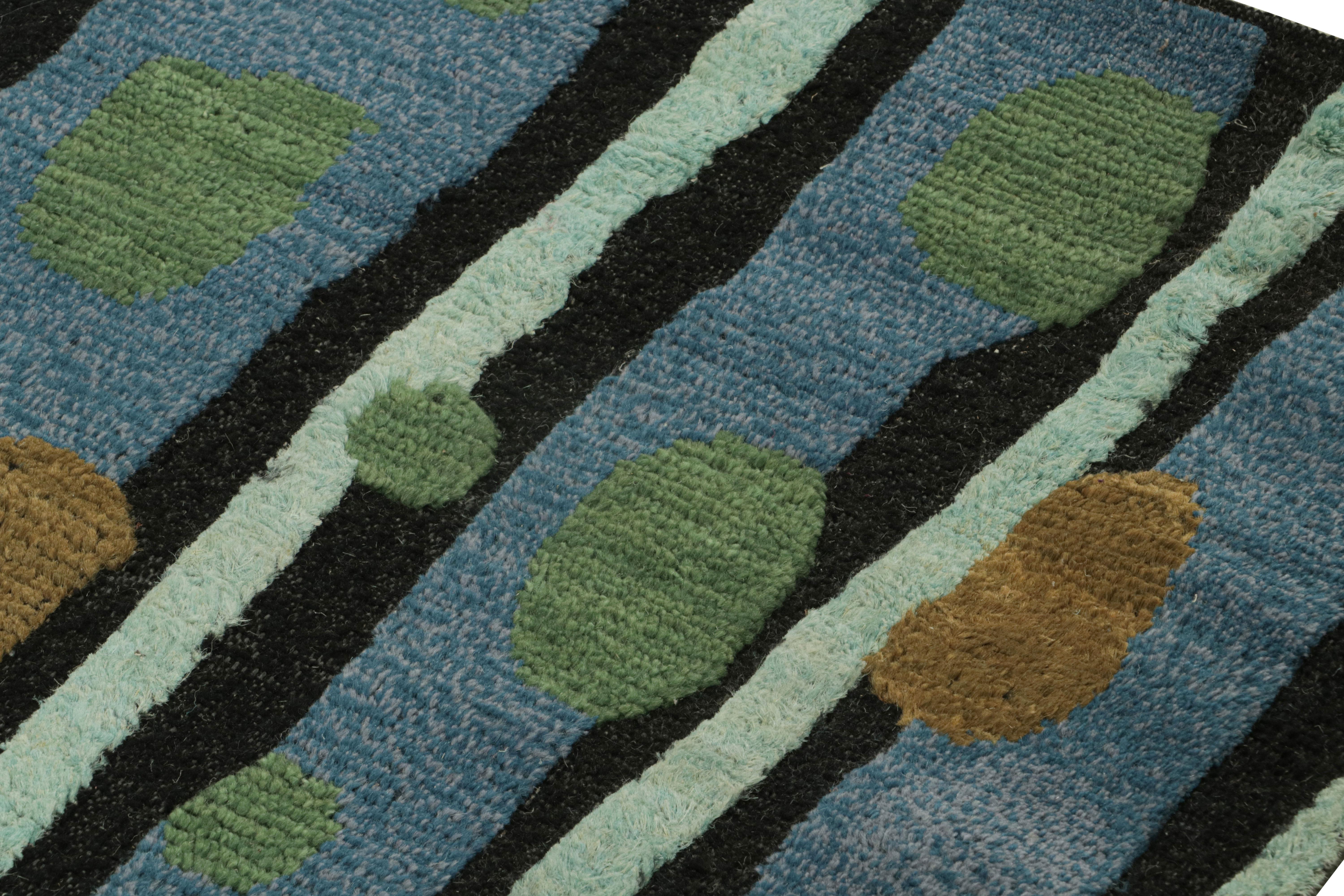 Annodato a mano Rug & Kilim: un tappeto geometrico in stile scandinavo dal design retrò in vendita