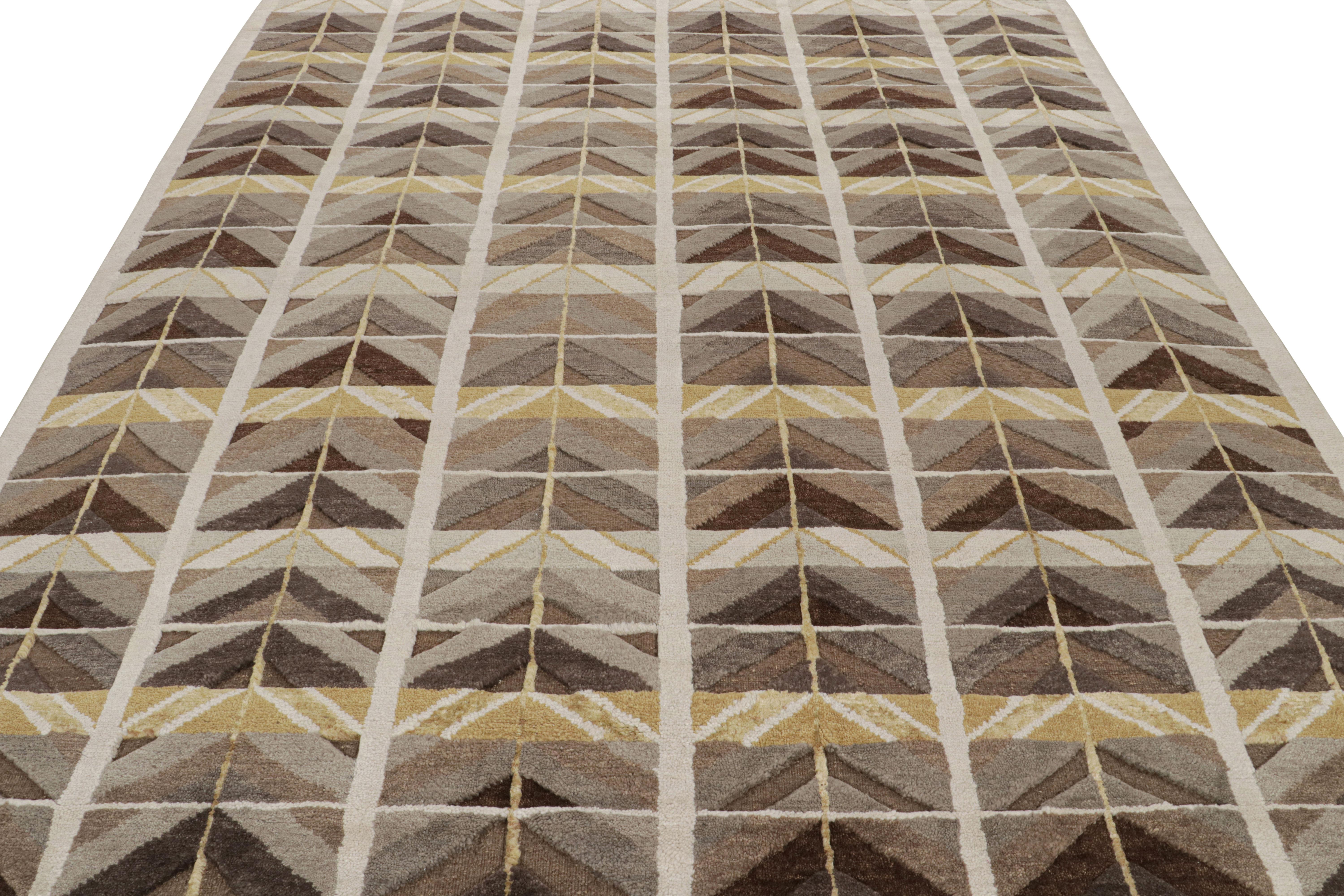 Rug & Kilim's hoher Teppich im skandinavischen Stil mit geometrischen Mustern (Skandinavische Moderne) im Angebot