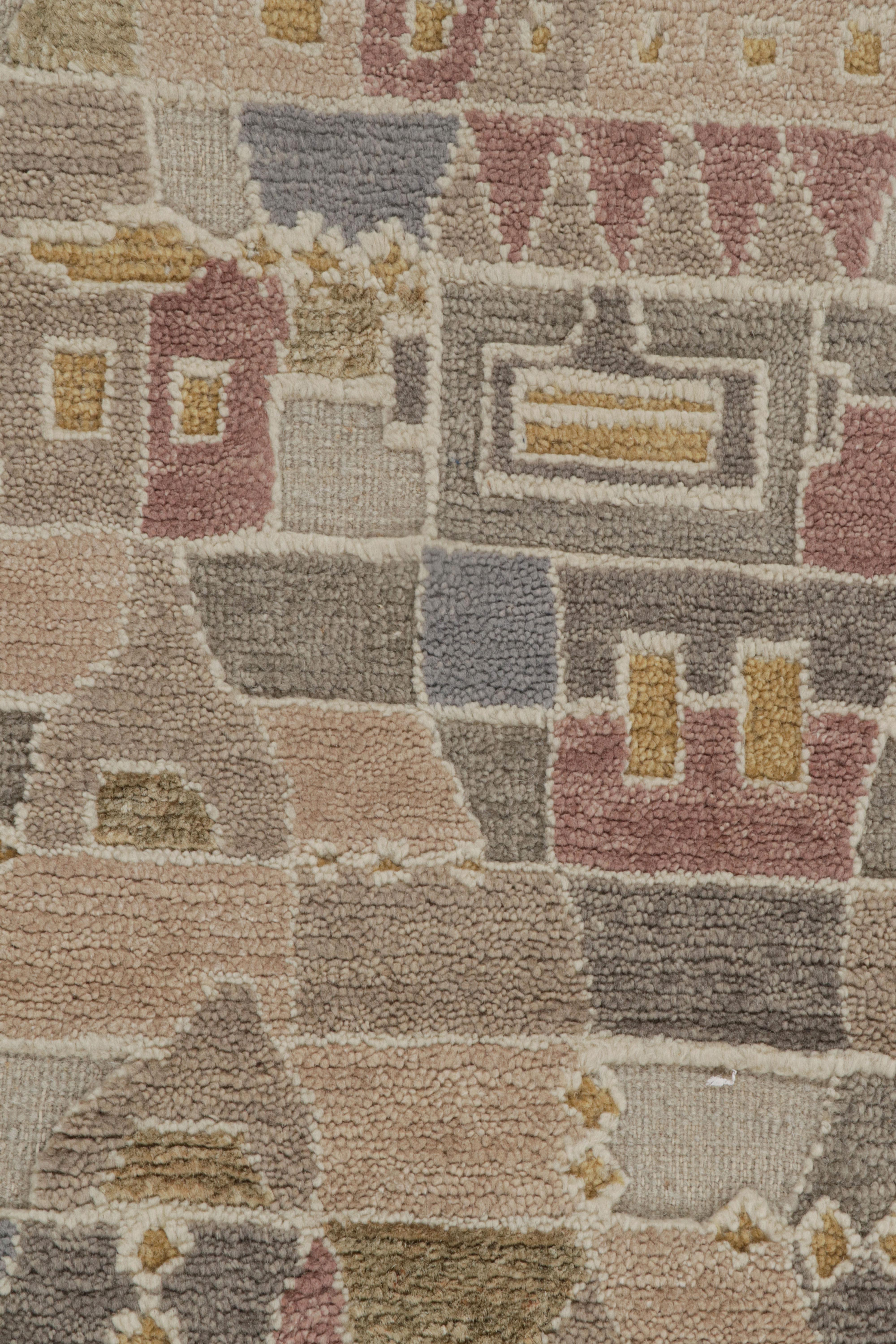 Rug & Kilim's Skandinavischer Stil Polychromatischer Geometrischer Teppich mit hoher Textur im Zustand „Neu“ im Angebot in Long Island City, NY