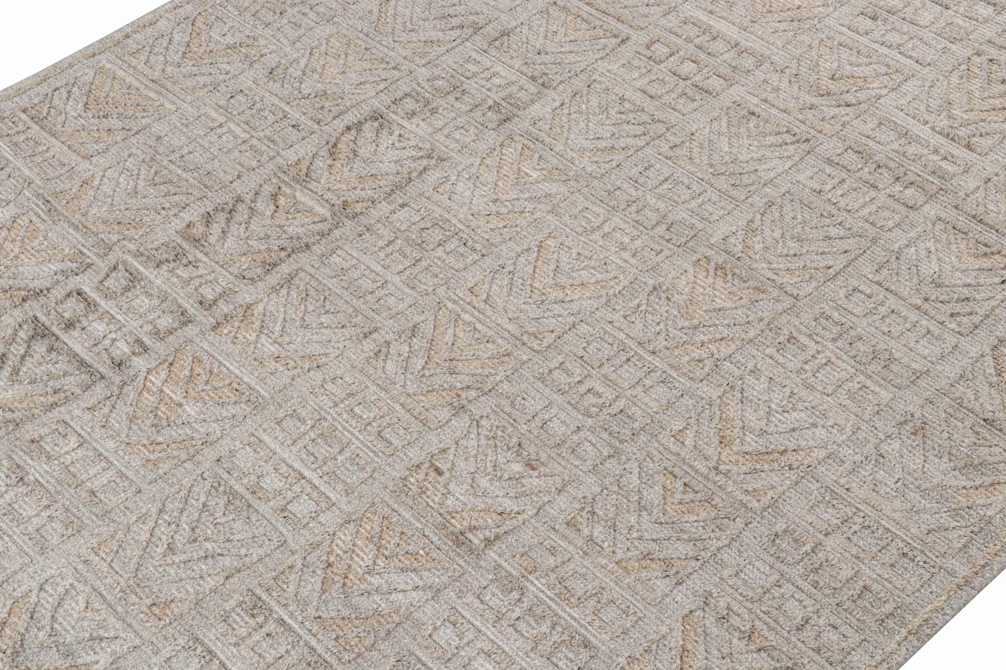 Dieser moderne 8x10 große Teppich ist eine kühne Neuheit in der Scandinavian Collection'S von Rug & Kilim. Seine Konstruktion kennzeichnet unsere Indoor/Outdoor-Flortextur - handgeknüpft aus einem wettergeprüften Hochleistungsgarn mit Blick auf die