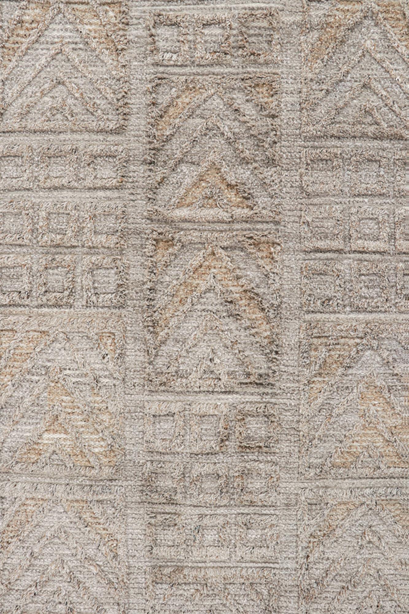 Rug & Kilims Teppich im skandinavischen Stil für drinnen und draußen mit grauem, geometrischem Muster im Zustand „Neu“ im Angebot in Long Island City, NY