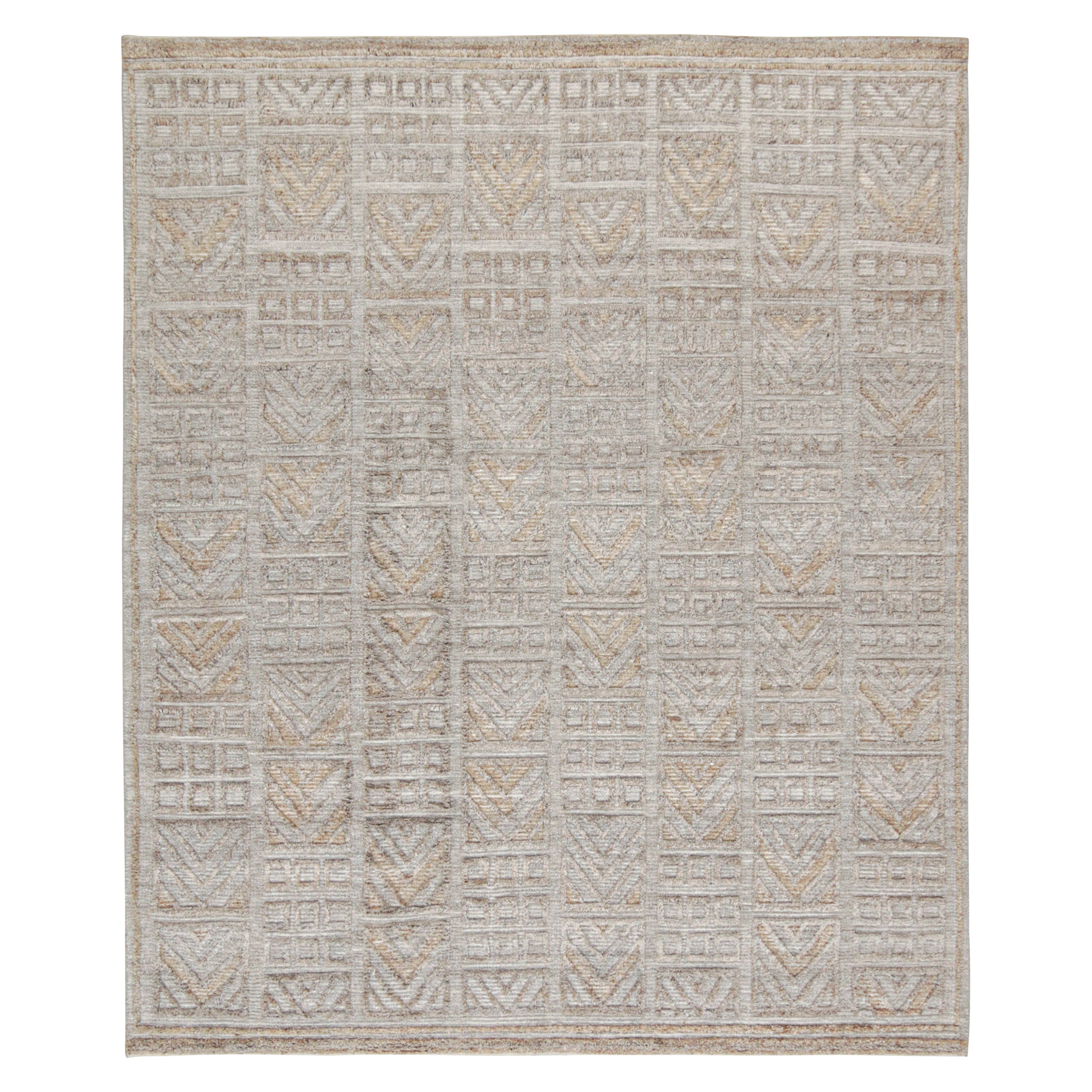 Rug & Kilim’s Scandinavian Style Indoor/Outdoor Rug with Gray Geometric Pattern