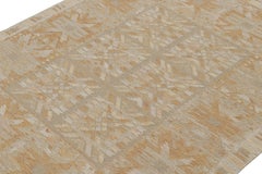 Rug & Kilim’s Scandinavian Style Kilim in Beige and Gold Geometric Patterns