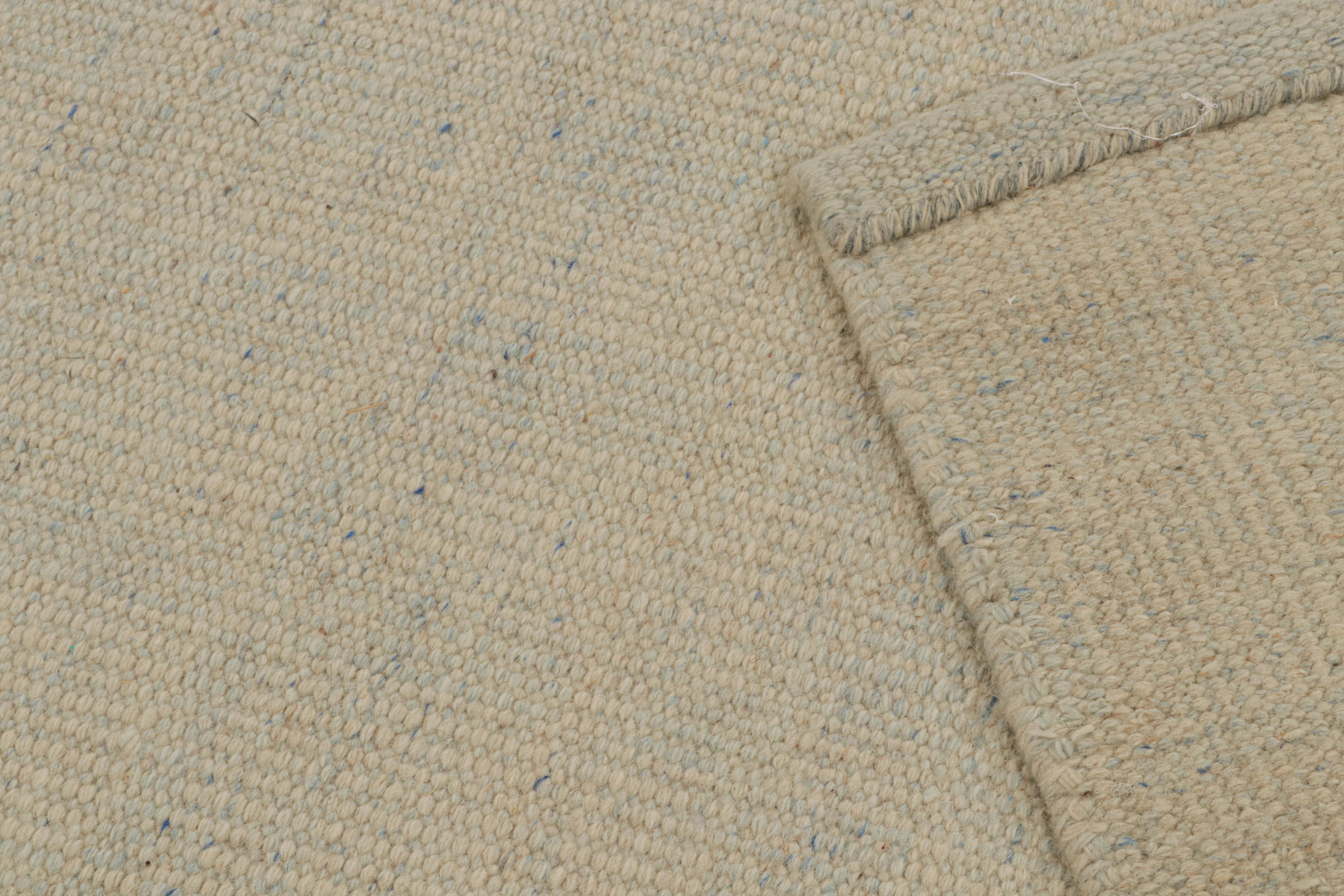 XXI secolo e contemporaneo Rug & Kilim: Kilim in stile scandinavo con motivo geometrico beige e blu in vendita