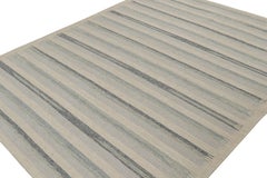 Rug & Kilim’s Scandinavian Style Kilim in Beige & Blue Geometric Patterns