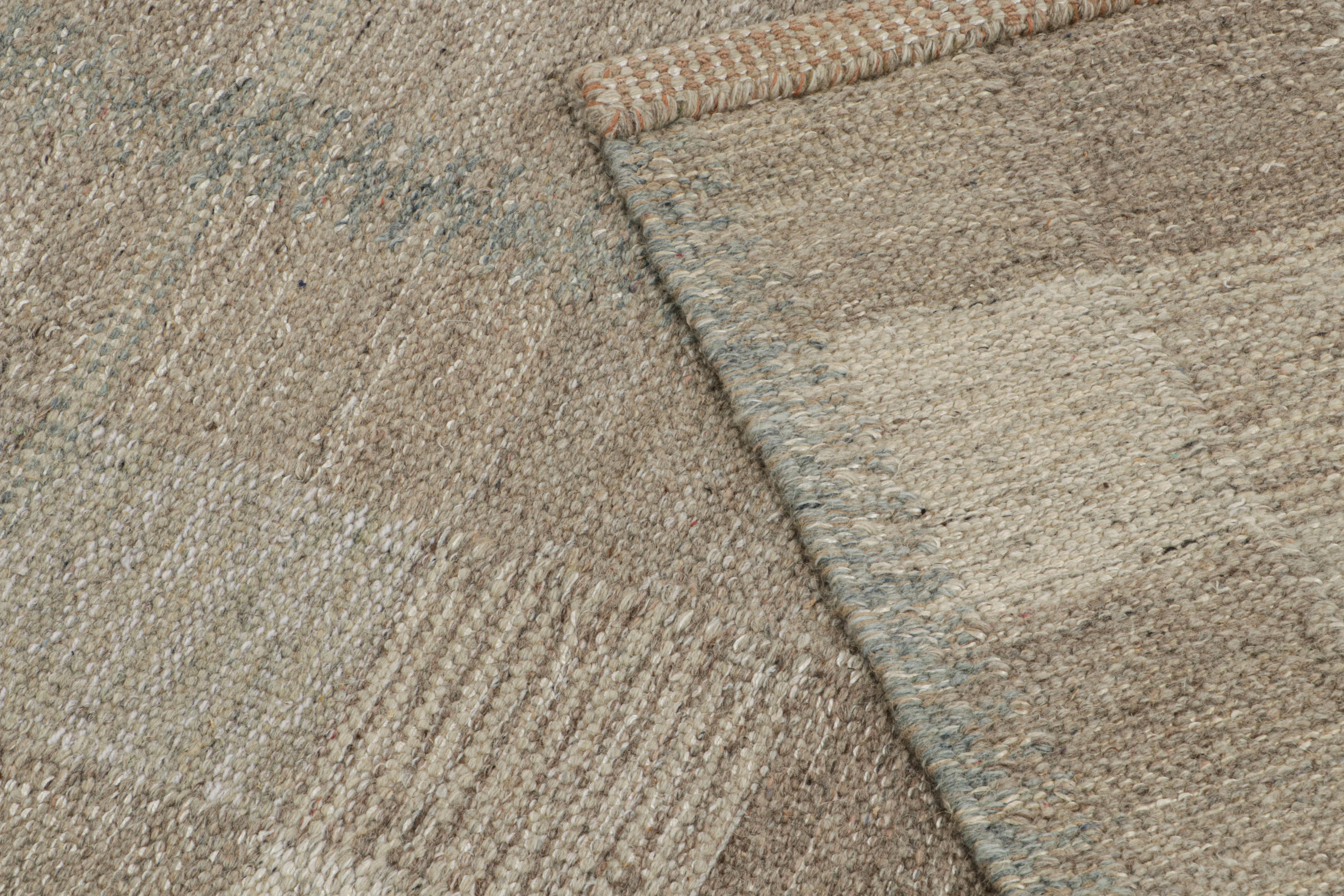 Kilim de estilo escandinavo de Rug & Kilim en estampado geométrico beige-marrón y gris Siglo XXI y contemporáneo en venta