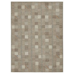 Rug & Kilim’s Scandinavian Style Kilim in Beige-Brown and Gray Geometric Pattern