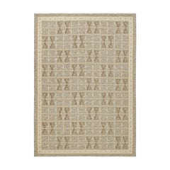 Rug & Kilim’s Scandinavian Style Kilim in Beige-Brown & Gray Geometric Pattern