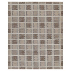 Rug & Kilim's skandinavischer Stil Kilim in Beige, Brown & Gray Geometrische Muster
