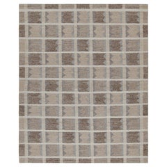 Rug & Kilim’s Scandinavian Style Kilim in Beige, Brown & Gray Geometric Patterns