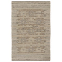 Rug & Kilim's skandinavischer Stil Kilim in Beige-Braun & grauen Mustern