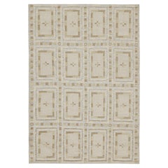 Rug & Kilim’s Scandinavian Style Kilim in Beige-Brown & White Geometric Pattern