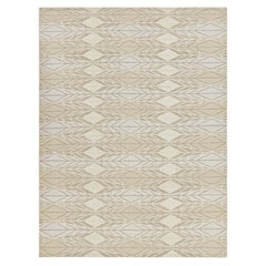 Skandinavischer Kelim von Rug & Kilim in Beige-Braun und Weiß mit geometrischem Muster