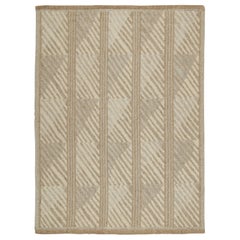 Rug & Kilim’s Scandinavian Style Kilim in Beige, Gray and Blue Geometric Pattern