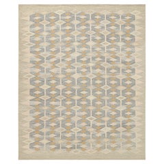 Rug & Kilim’s Scandinavian Style Kilim in Beige & Gray with Geometric Patterns