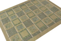 Rug & Kilim’s Scandinavian Style kilim in Beige, Grey & Green Geometric Pattern