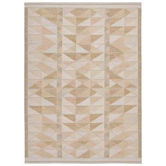 Rug & Kilim: Kilim in stile scandinavo in beige e avorio con motivi geometrici