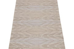 Rug & Kilim’s Scandinavian Style Kilim in Beige, White & Blue Geometric Pattern