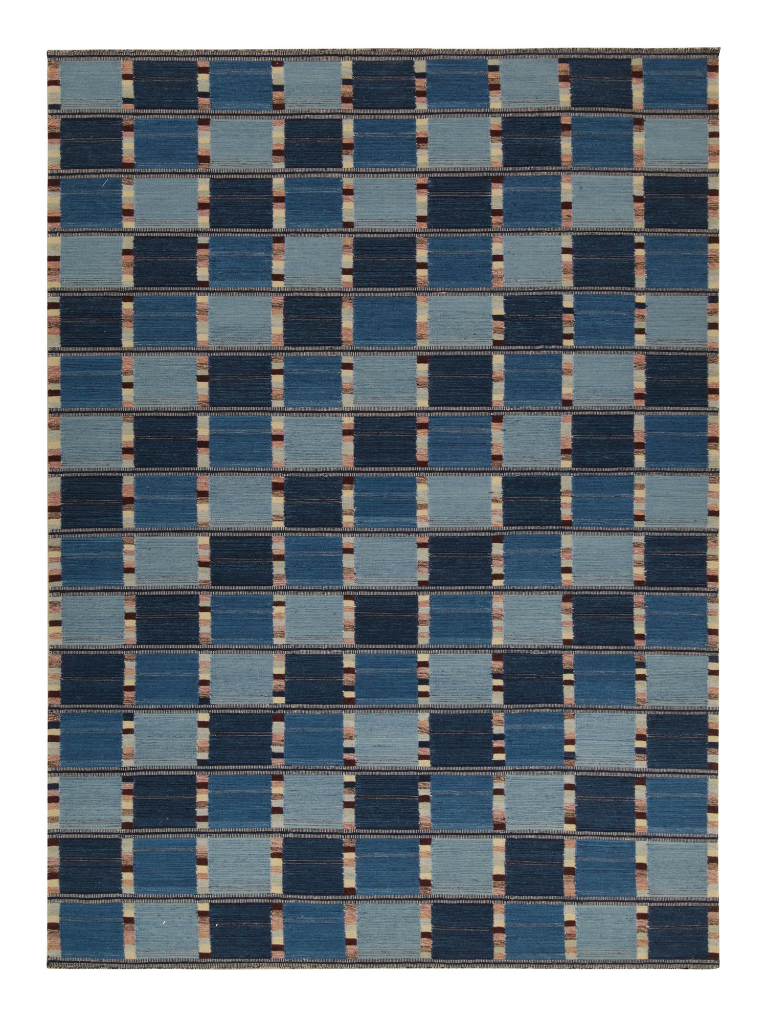 Rug & Kilim: Kilim in stile scandinavo con motivi geometrici blu e beige-marrone