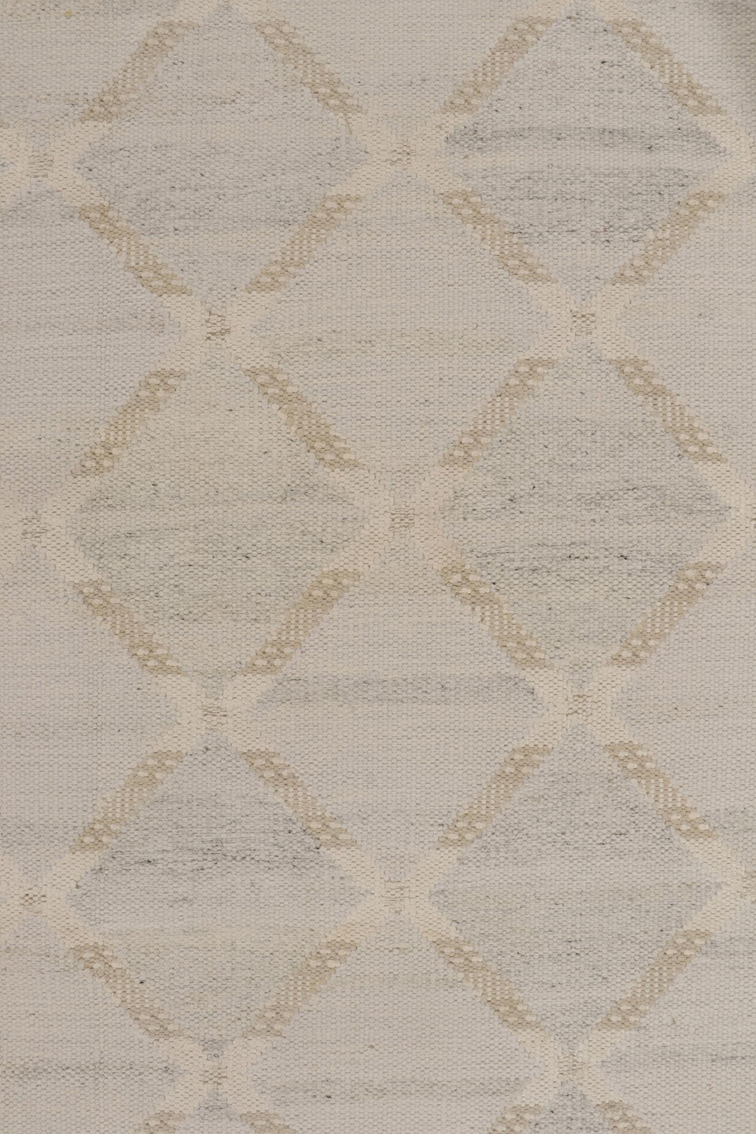 Kilim de style scandinave à motif treillis bleu, beige et blanc de Rug & Kilim Neuf - En vente à Long Island City, NY
