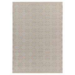 Kilim de estilo escandinavo de Rug & Kilim con diseño enrejado en azul, beige y blanco