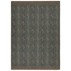 Rug & Kilim in stile scandinavo con motivi geometrici blu, grigi e neri