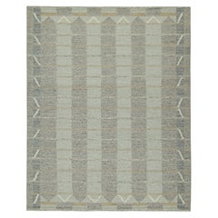 Skandinavischer Kilim von Rug & Kilim in blauen und grauen geometrischen Mustern