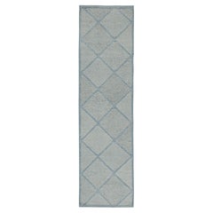 Rug
Kilim
s skandinavischer Stil Kilim in Blau mit silbernen Rautenmustern