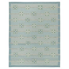 Rug & Kilim: Kilim in stile scandinavo in blu con motivi geometrici verde acqua