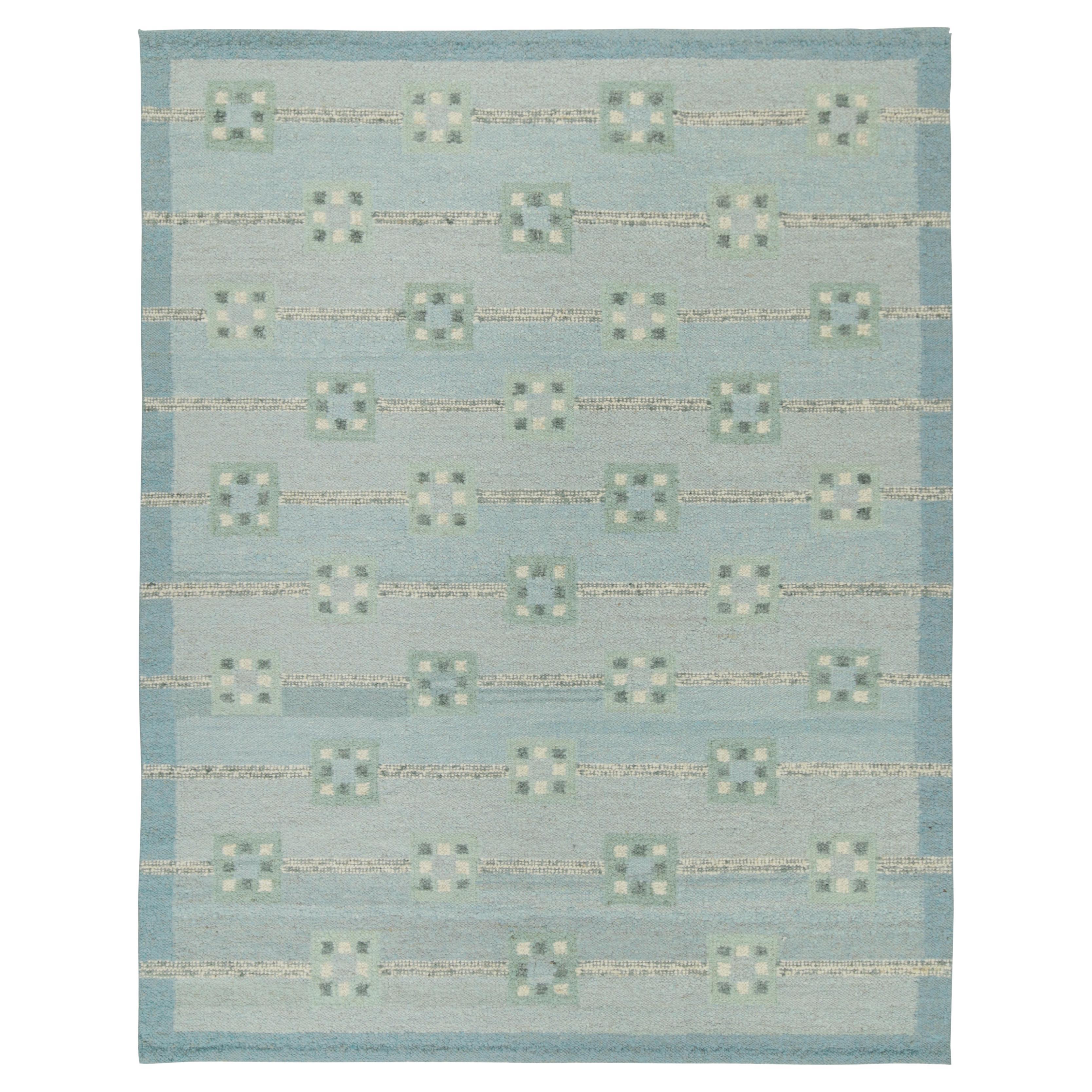 Rug 
Kilim’s Scandinavian Style Kilim in Blue with Teal Geometric Patterns