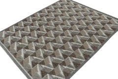 Rug & Kilim’s Scandinavian Style Kilim in Brown, White & Grey Geometric Patterns