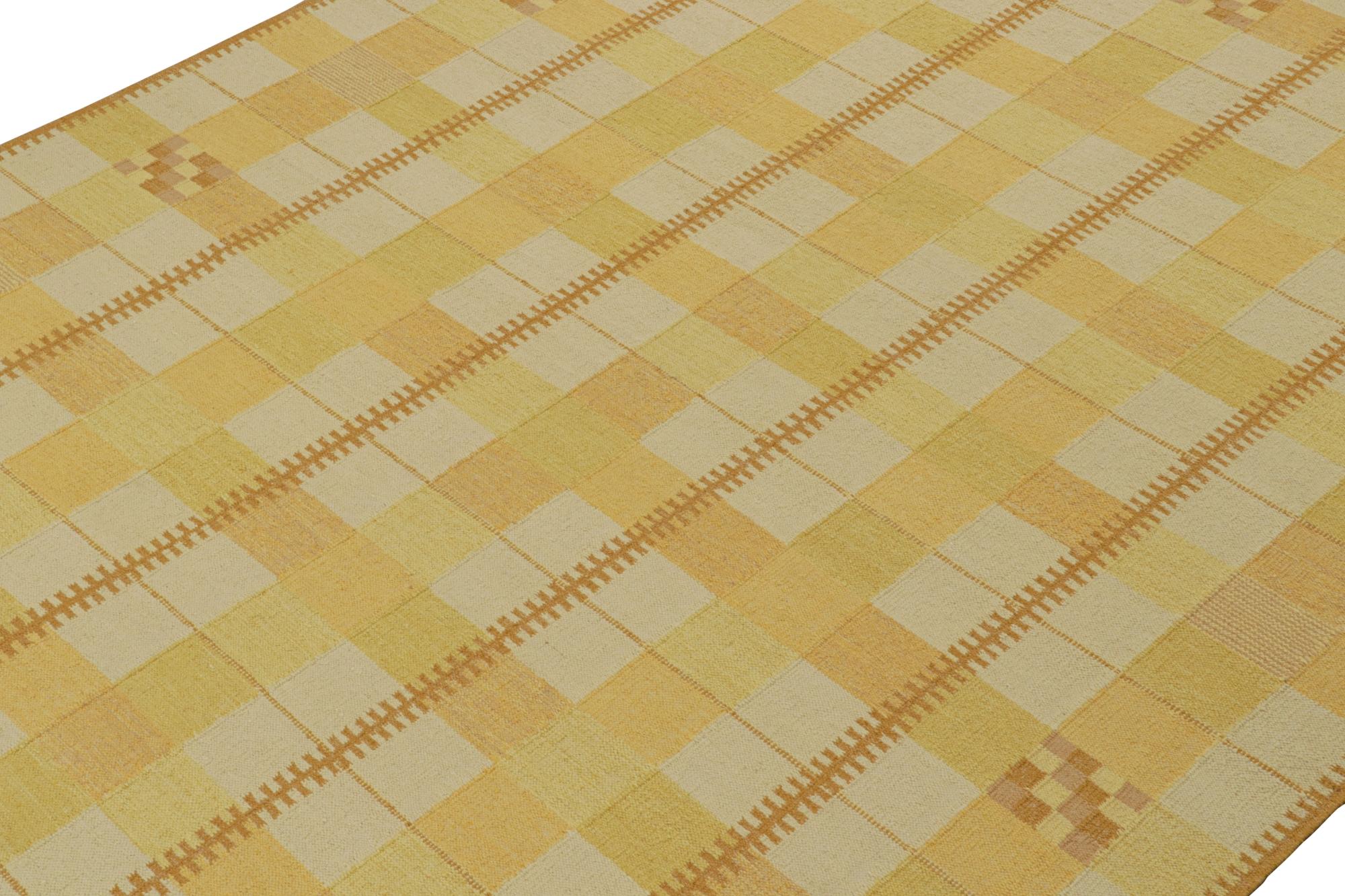 Il suo design, tessuto a mano in lana e filati naturali, riflette una rivisitazione contemporanea dello stile Rollakans e Swedish Deco di metà secolo.

Sul design:

Questo nuovo intreccio piatto reinventa il Kilim scandinavo vintage in modo da