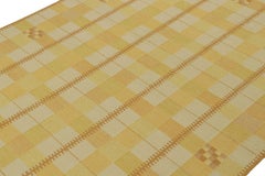 Rug & Kilim’s Scandinavian Style Kilim in Cream and Gold Geometric Pattern