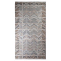 Rug & Kilim’s Scandinavian Style Kilim in Gray and Beige-Brown Chevron Pattern