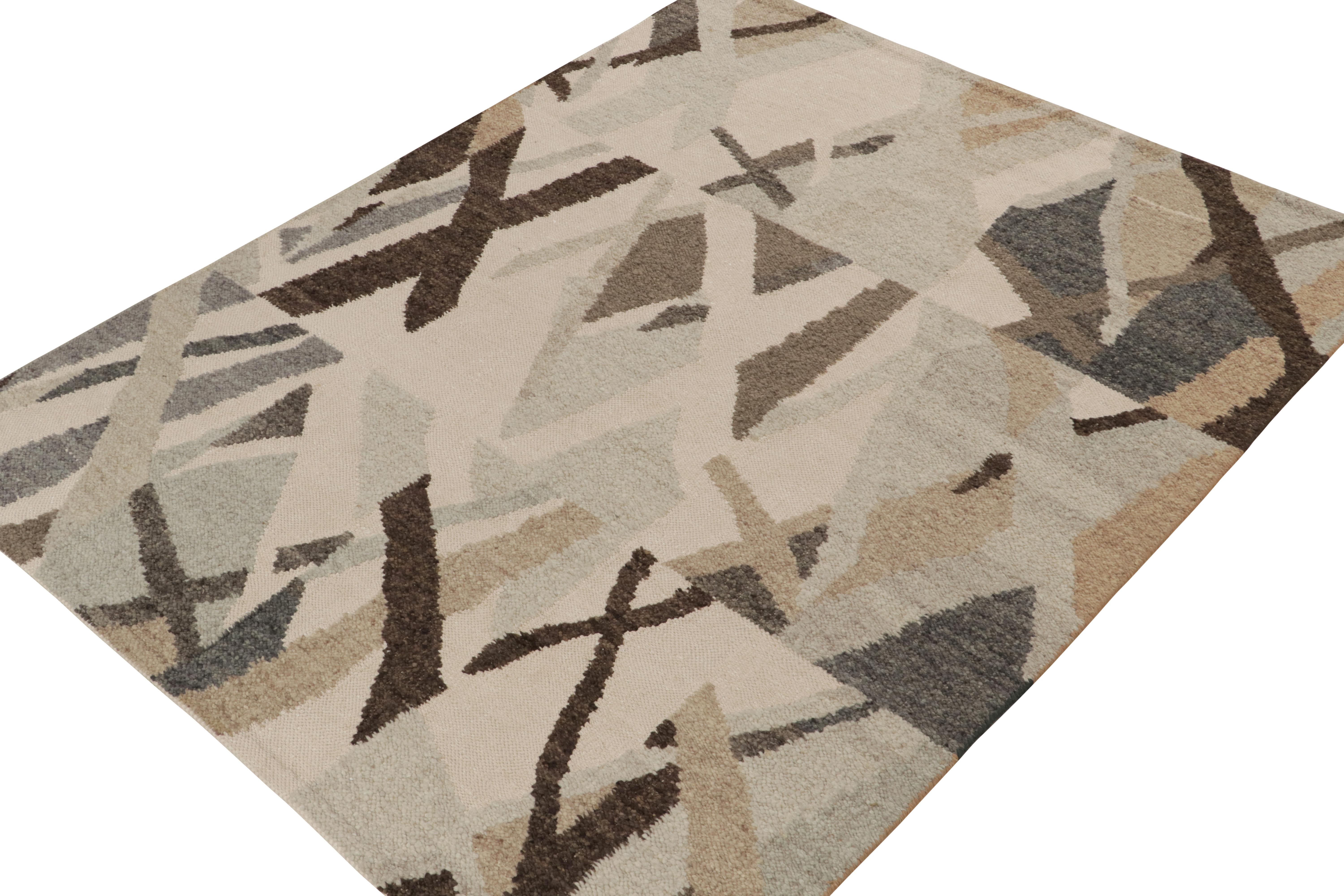 Un élégant tapis kilim 8x10 de style suédois, issu de la nouvelle texture de notre collection primée de tissage plat scandinave. Tissé à la main en laine et en coton. 

Plus d'informations sur le design : 

Notre tissage plat 