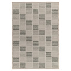 Kilim de style scandinave de Rug & Kilim à motif géométrique gris et blanc