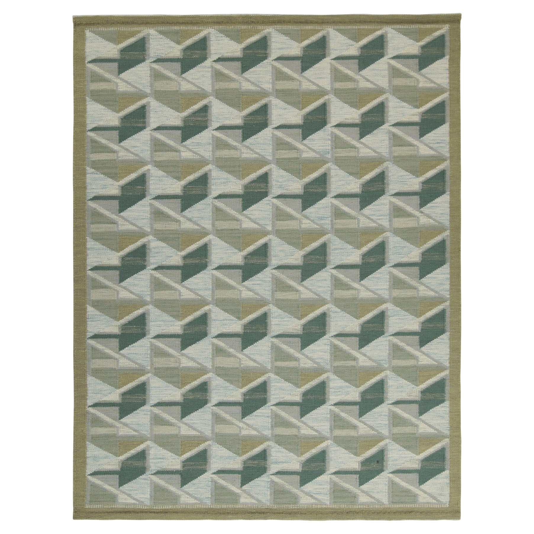 Rug 
Kilim
s skandinavischer Stil Kilim in Grau, Beige und Blau Geometrisches Muster