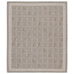 Rug & Kilim’s Scandinavian Style Kilim in Gray & Beige Geometric Patterns