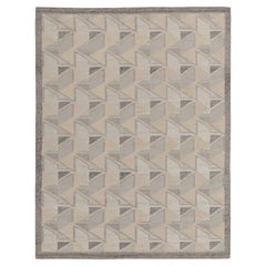 Rug & Kilim in stile scandinavo con motivi geometrici grigi, bianchi e blu